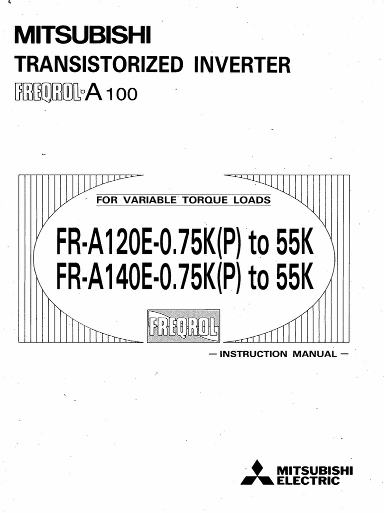 Mitsubishi A100 Manual | PDF | Power Supply | Electric Motor