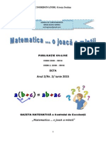 Gazeta Matematică Matematica... o Joacă A Minții"Ediția A II-A