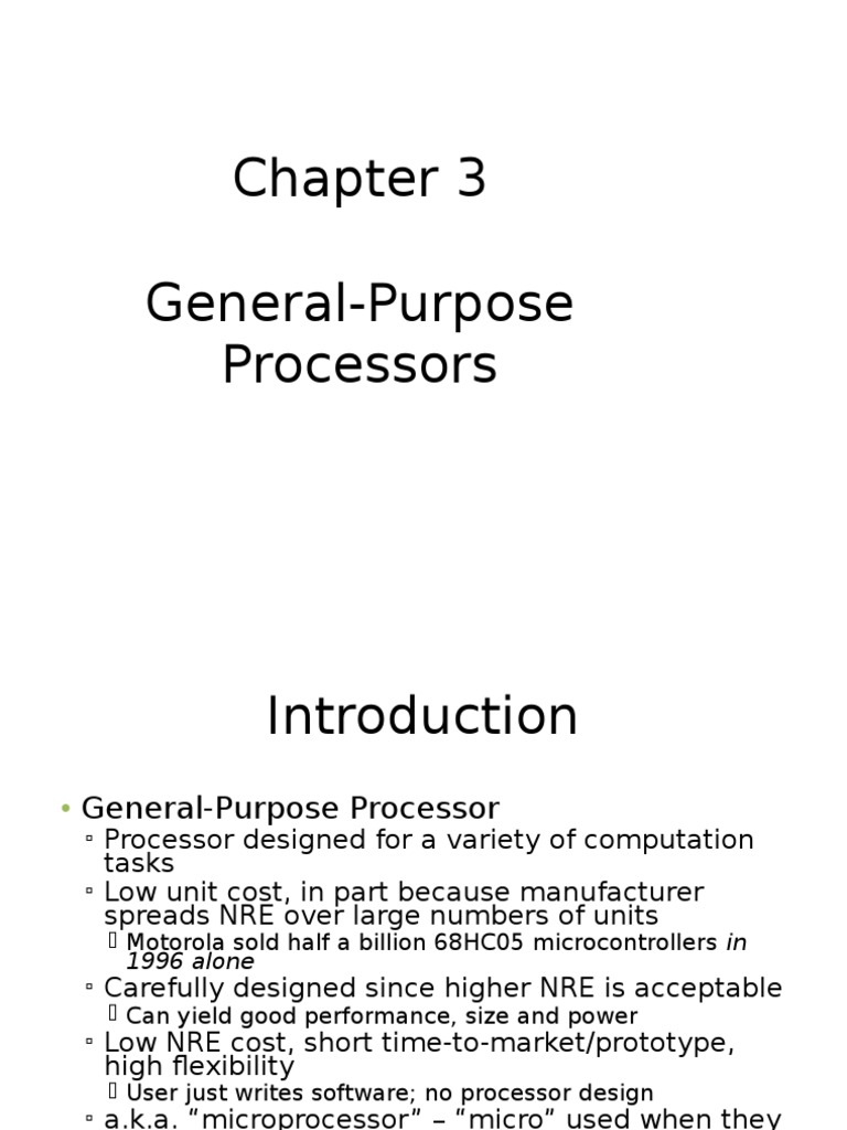 Understanding the Architecture and Operation of GeneralPurpose