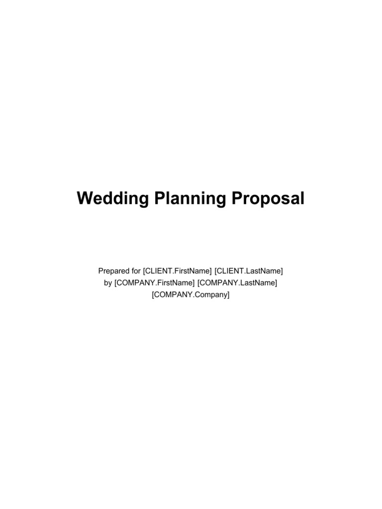 Wedding Planning Proposal | PDF | Bride | Wedding