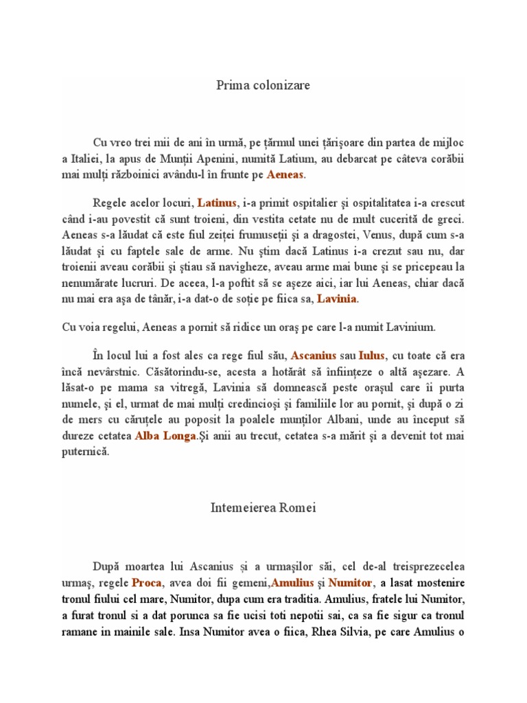 Legenda Intemeierii Romei | PDF