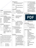 Reference Card MATLAB