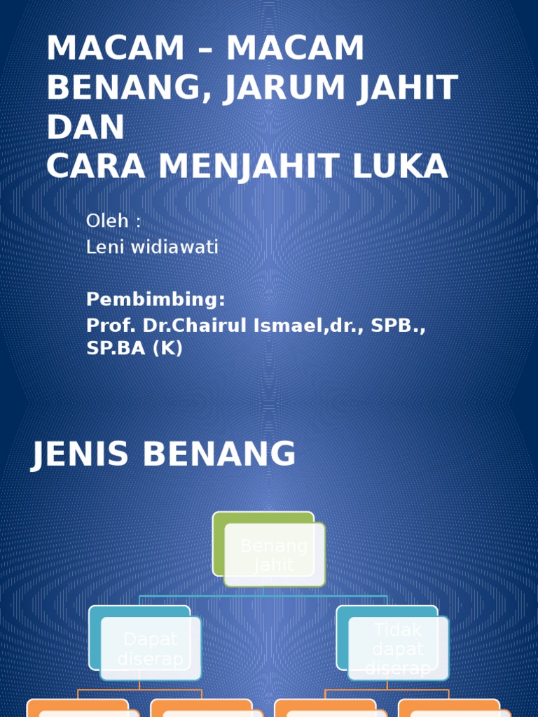 1. Cara Menjahit Luka, Jenis Benang Dan Jarum Jahit