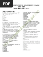 Preguntas de Exámenes de Admisión Unmsm Historia Universal