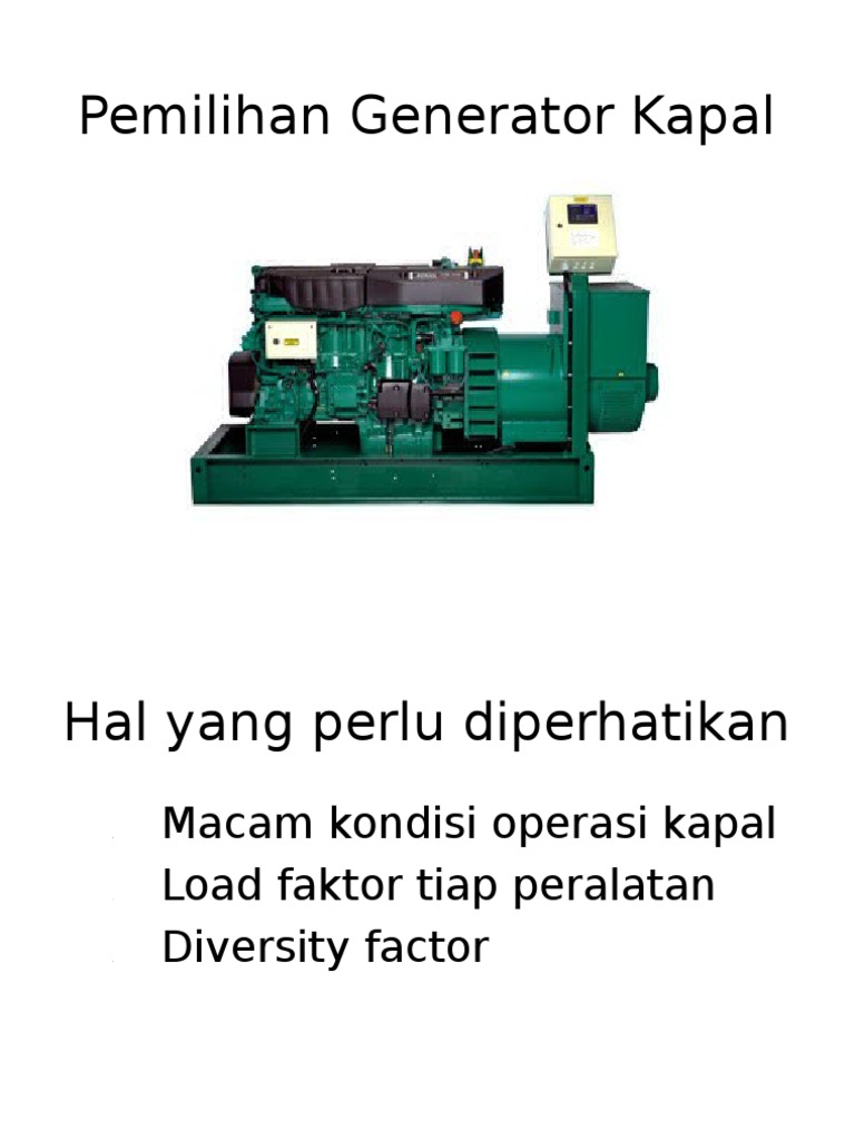 Pemilihan Generator Kapal | PDF | Komputer | Teknologi & Rekayasa
