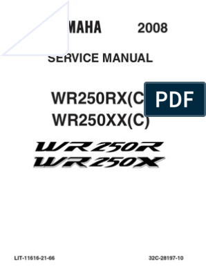 Yamaha Wr250x Wr250r Workshop Manual 2008 2011 Carburetor Fuel Injection