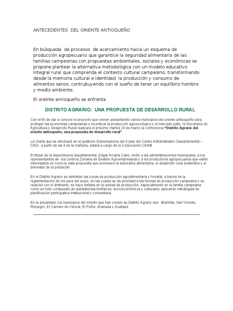 Proyectos Agroecologicos Segun Problematic A Del OA  City 