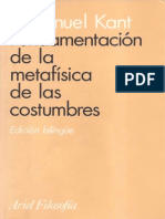 Fundamentación de La Metafísica de Las Costumbres, Kant