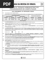 Prova Casa Da Moeda - Assistente Técnico Administrativo - Programador de Computador