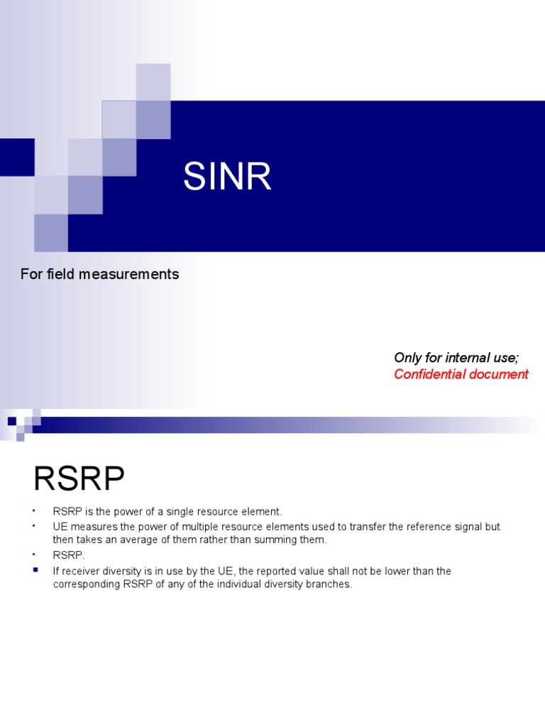 RSRP Signal To Noise Ratio Decibel