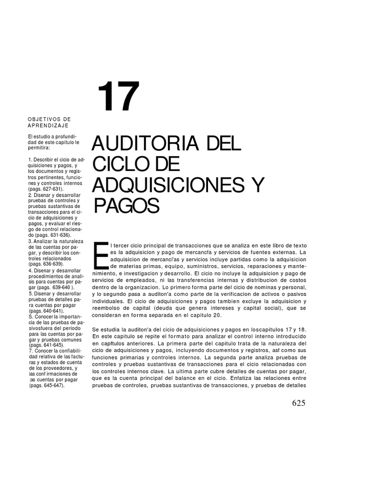 Auditoría del Ciclo de Adquisiciones y Pagos | PDF | Cheque | Contabilidad
