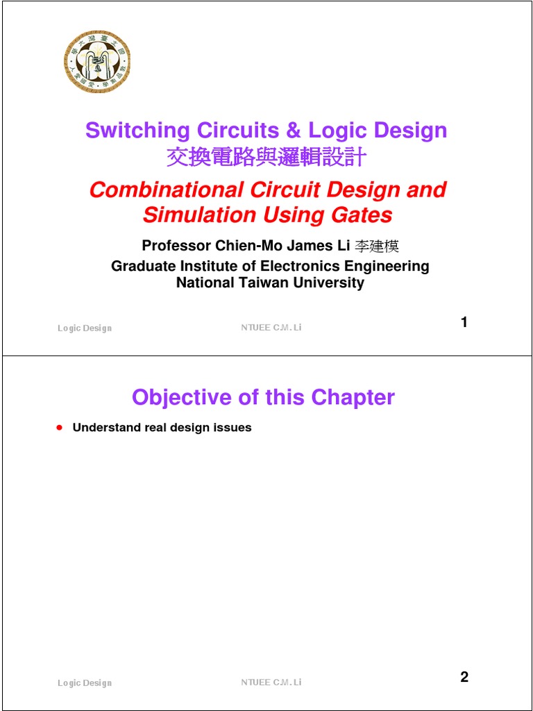Switching Circuits & Logic Design Combinational Circuit Design and
