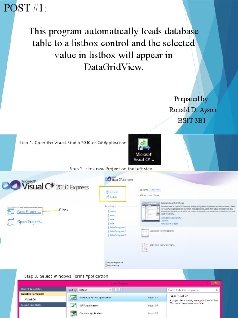 This Program Automatically Loads Database Table To A Listbox Control ...