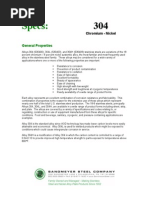 Specification Data Sheet AISI 304