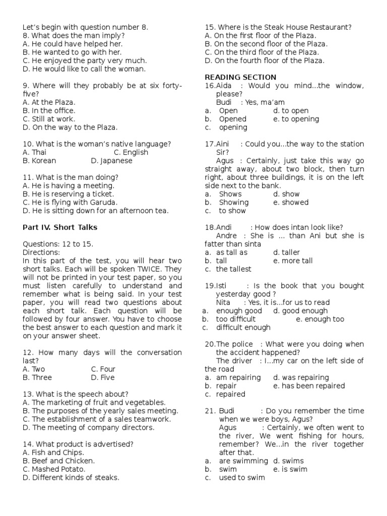 Soal Try Out Bahasa Inggris Automated Teller Machine