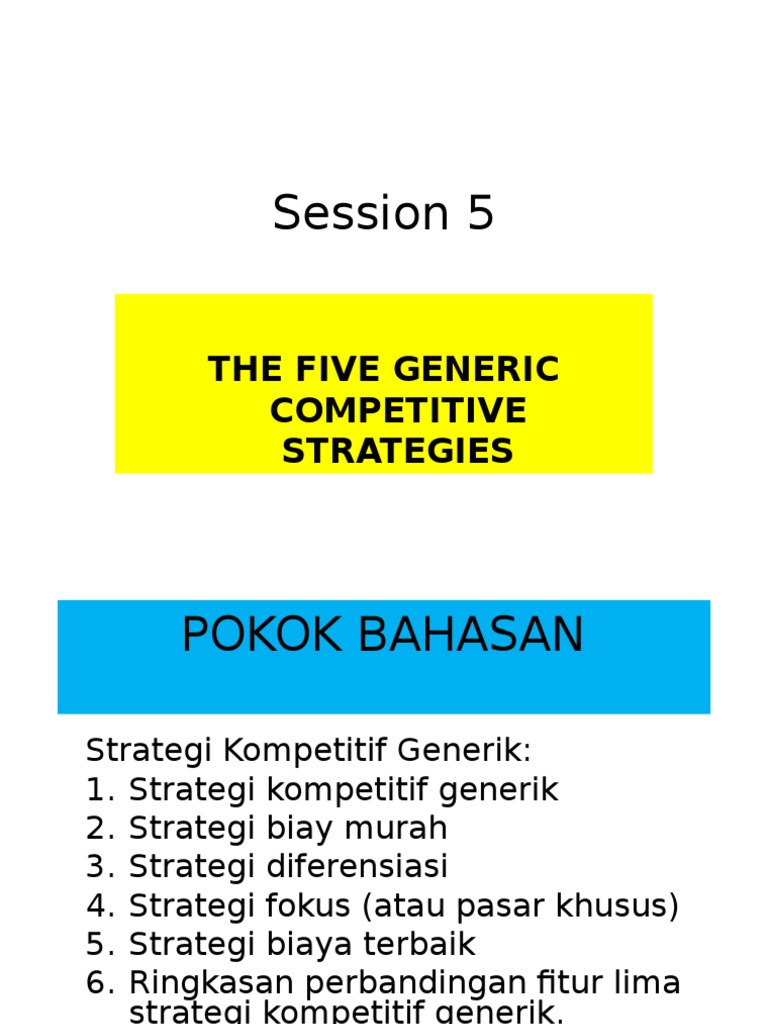 05 02102015 Lima Strategi Generik | PDF | Competitive Advantage ...