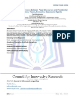 Similarities and Differences Between Papal Discourses and Presidential Speeches