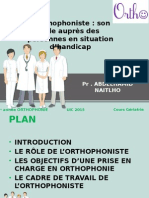 L'Orthophoniste Son Rôle Auprès Des Personnes en Situation d’Handicap