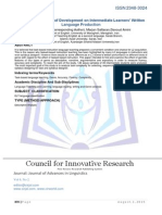 The Effect of Modes of Development on Intermediate Learners’ Written Language Production