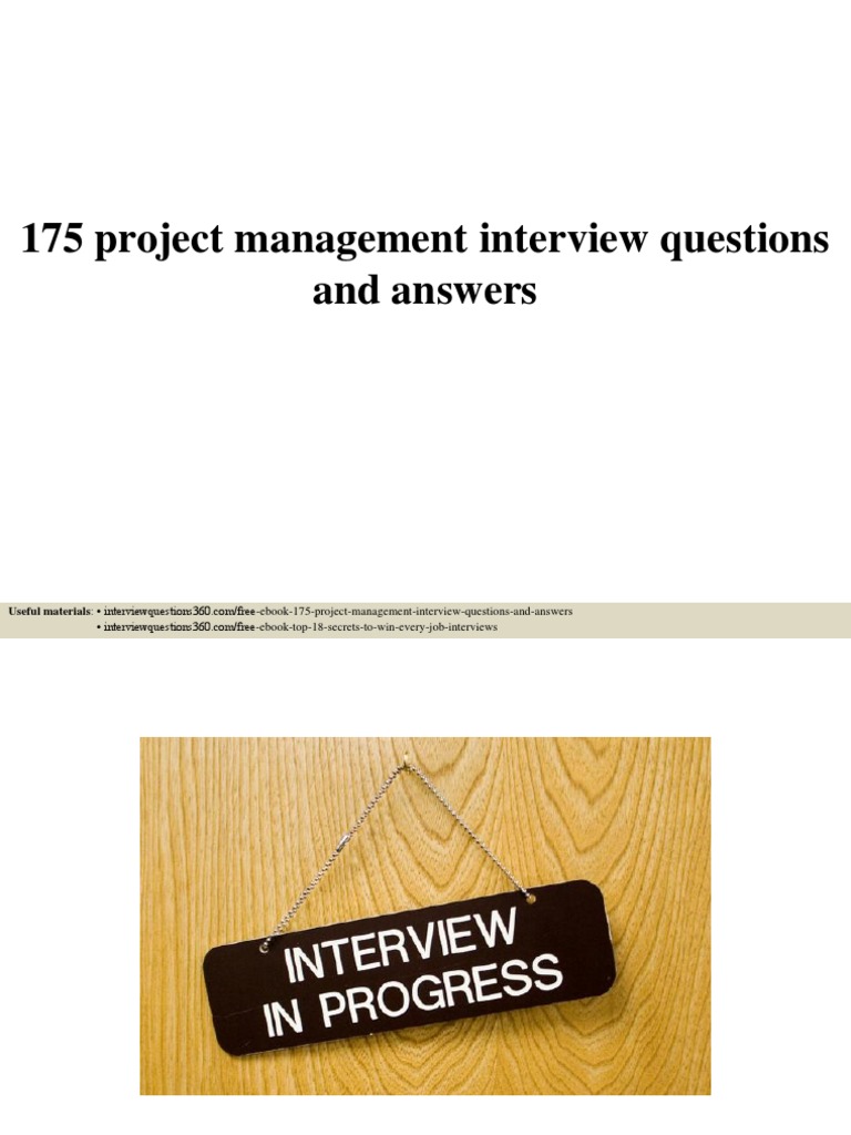 175 Project Management Interview Questions | PDF | Job Interview | Business