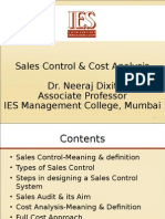 Sales Control & Cost Analysis