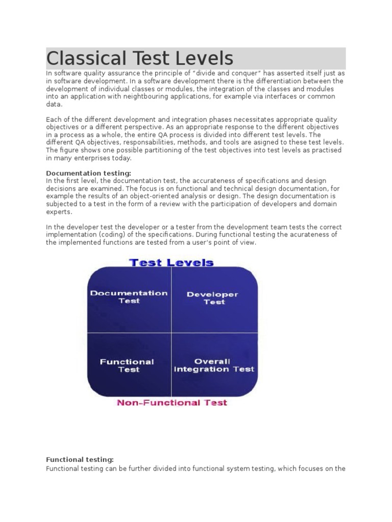 Classical Test Levels | PDF