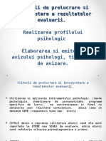 Criterii de Prelucrare Si Interpretare A Rezultatelor Evalua