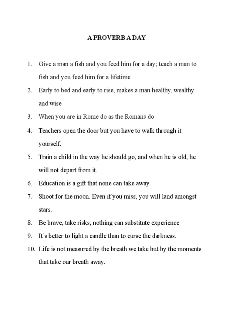 Daily Wisdom: Inspiring Proverbs | PDF | Travel