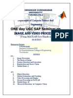ONE day UGC SAP Seminar on Image and Video processing [Using MATLAB Live Hands on] 16 October 2015