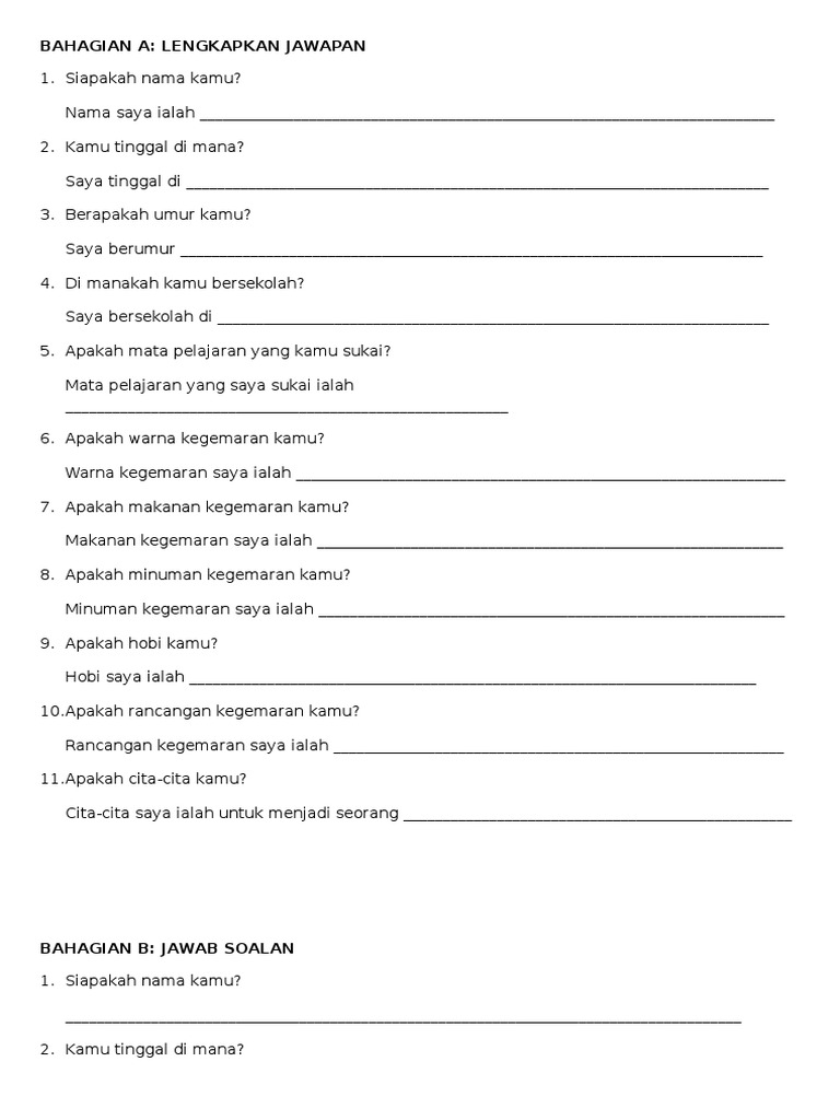 Karangan Diri Saya Pdf