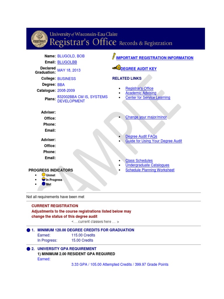 Degree Audit Key | PDF