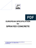 European Specification for Sprayed Concrete
