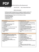 BU Field Work Self - Care Plan (Assessment)