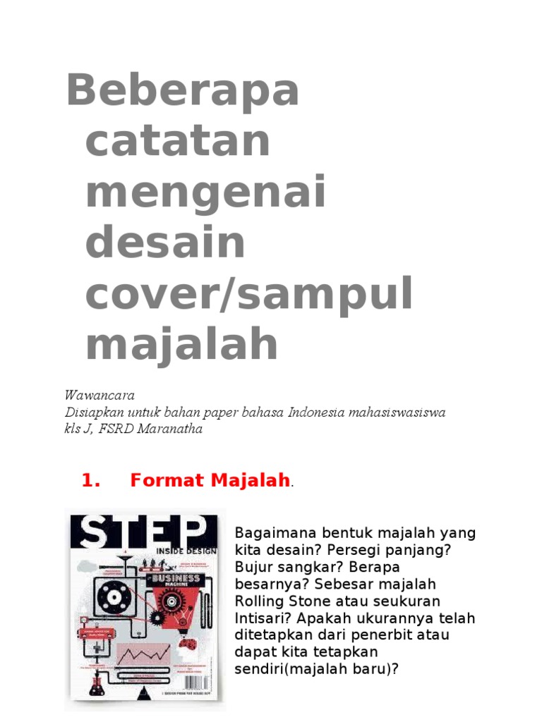 Desain Grafis Cover Majalah