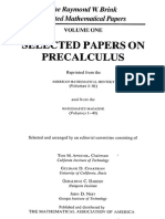 (Raymond W. Brink Selected Mathematical Papers, Vol. 1) Tom M. Apostol-Selected Papers On Precalculus-Mathematical Association of America (1982)