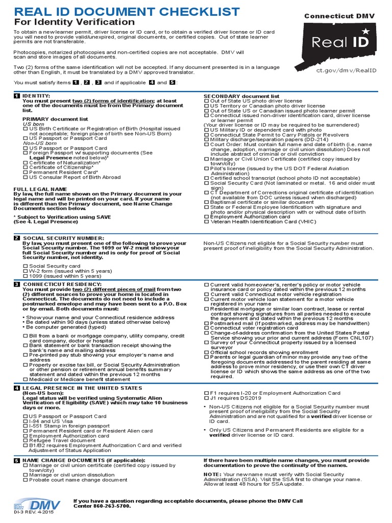 Driving LicenceRequired Document List Identity Document Driver's