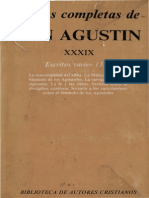 AGUSTÍN DE HIPONA - Obras completas, XXXIX. Escritos antiarrianos y otros (2º). Escritos varios (1.º) (BAC, Madrid, 1988)