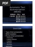 Download Automatic Text Summarization - MEAD tool by ChiHua0826 SN28545793 doc pdf