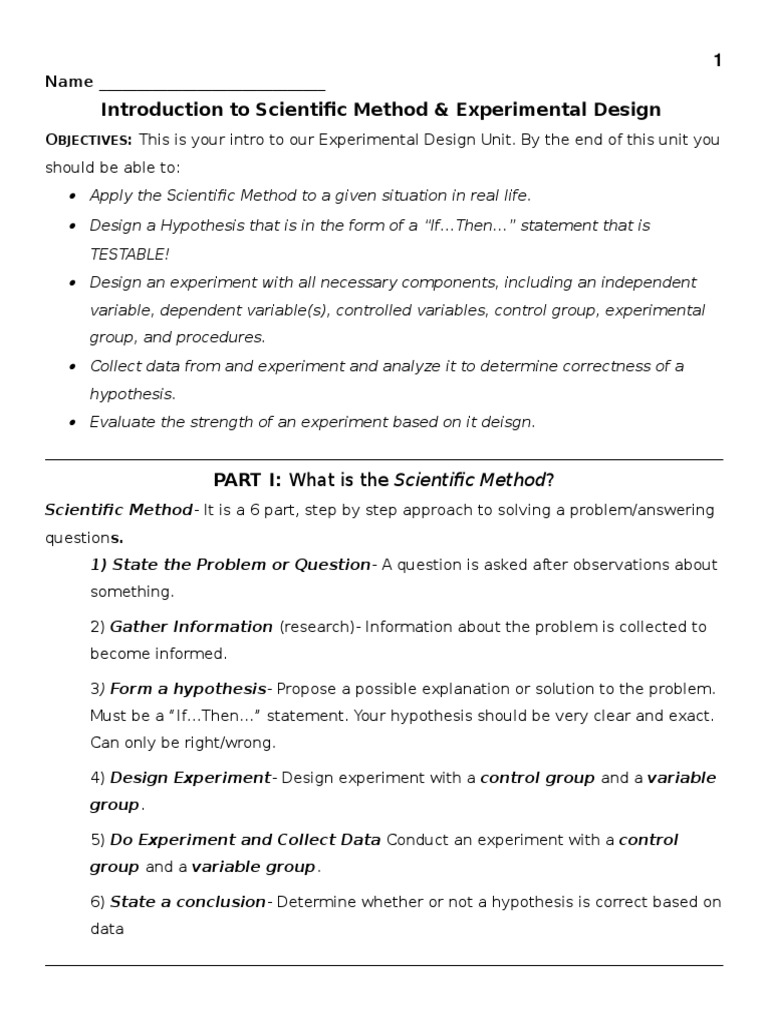 Introduction to Scientific Method Basics | PDF | Experiment | Hypothesis, image size:768x1024
