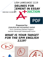 Guidelines For Enhancement in Essay Writing:: SPM English Language 1119