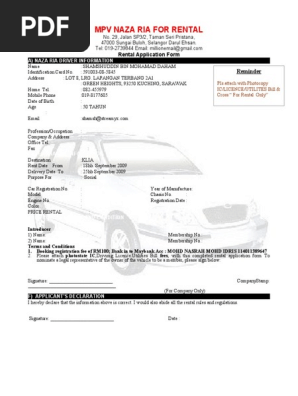 Rental Form
