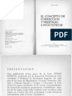 El Concepto de Corrección y Prestigio Lingüísticos