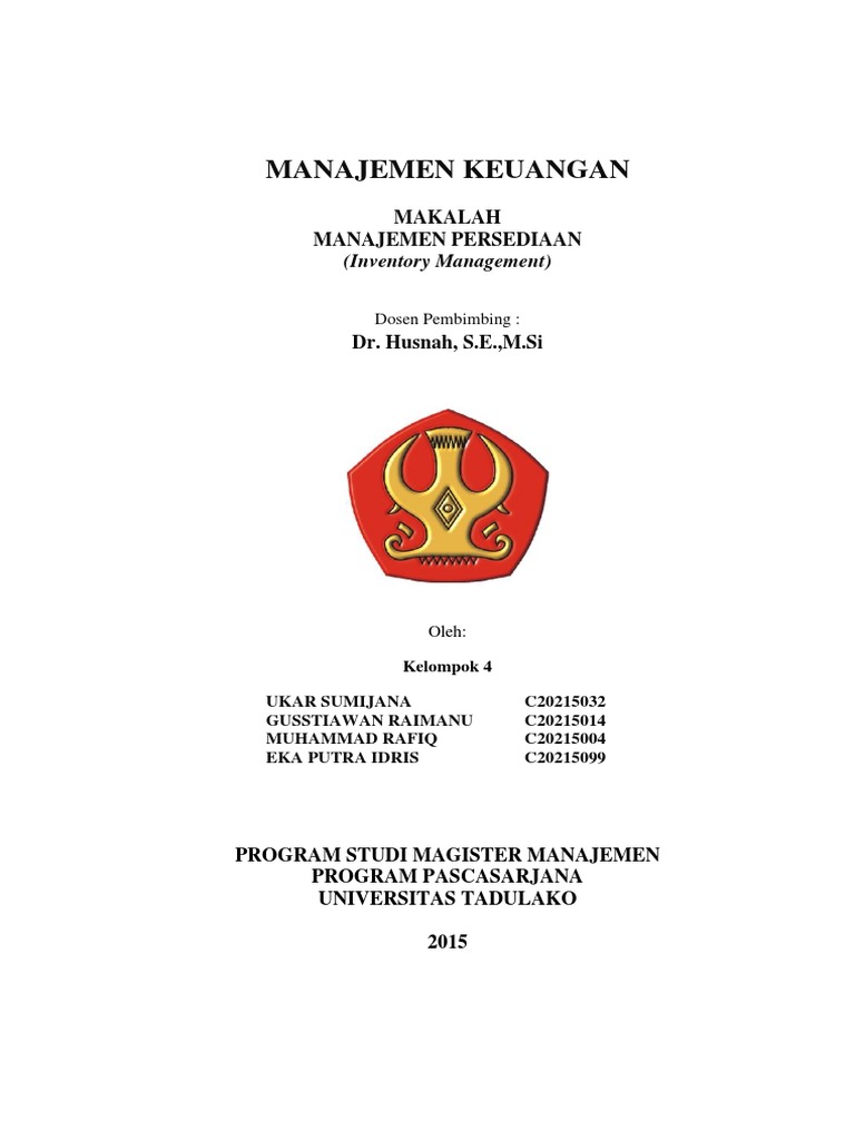 Makalah Manajemen Persediaan Contoh Makalah