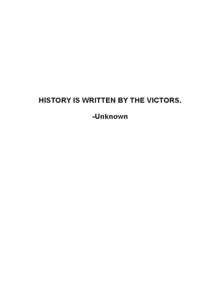History Is Written by The Victors PDF