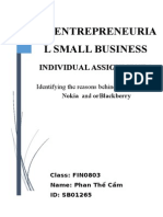 Entrepreneuria L Small Business: Individual Assignment 1