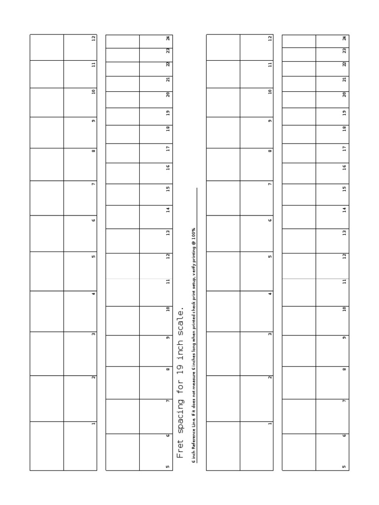 19 Inch Scale Fret Template | PDF