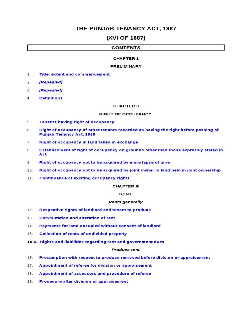 the-punjab-tenancy-act-pdf-leasehold-estate-landlord
