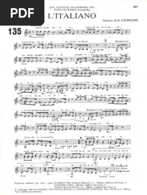 Sheets-Toto Cutugno - L'Italiano | PDF