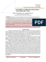 A Study On Corrosion Inhibitor of Mild-Steel in Hydrochloric Acid Using Cashew Waste