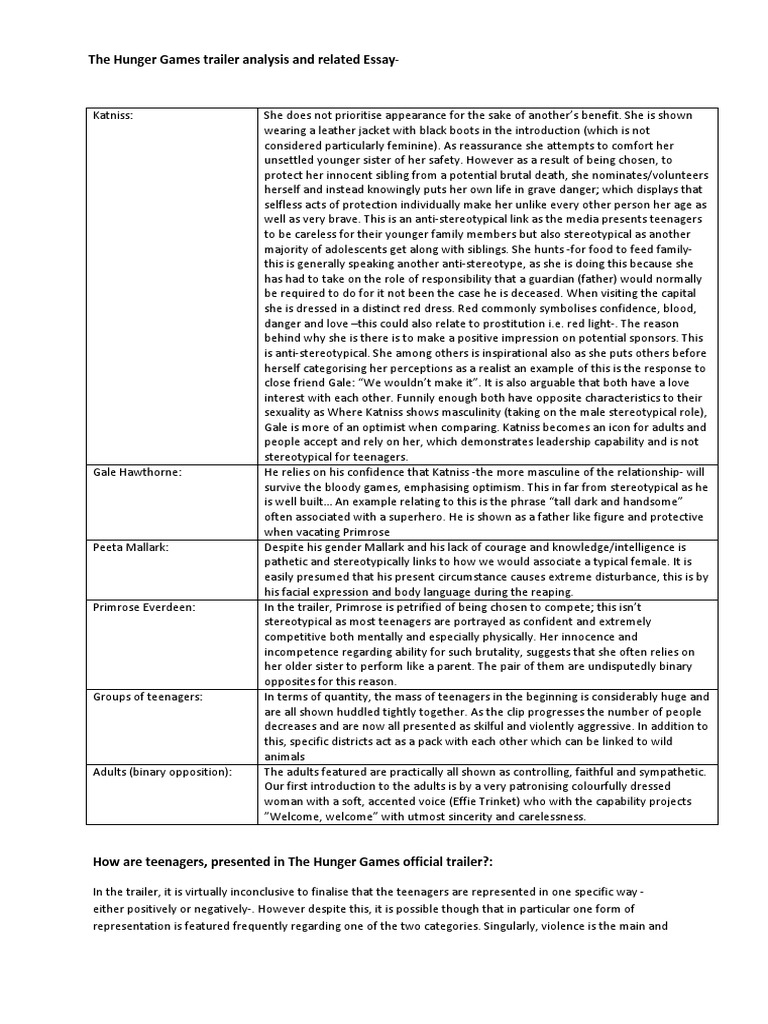 The Hunger Games Essay - blogger.com